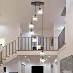 Modern Crystal Pendant Light for High Ceilings