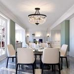 Modern 5-Light Round Crystal Ceiling Light Fixture