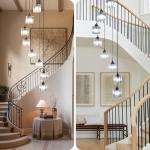 Modern Crystal Pendant Light for High Ceilings