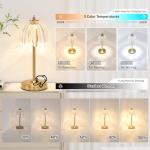 Shenmoyl Cordless Touch Control Tulip Table Lamp