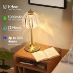 Shenmoyl Cordless Touch Control Tulip Table Lamp