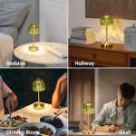 Cordless Touch Control Tulip Table Lamp - Green