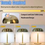 Portable LED Mushroom Table Lamp with Dimming