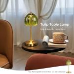 Cordless Touch Control Tulip Table Lamp - Green