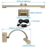 Dimmable 3CCT LED Picture Light in Antique Brass