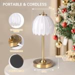 Cordless Touch Control Tulip Table Lamp in White