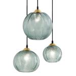 Vintage Green Glass Chandelier Pendant Light Fixture