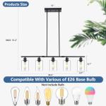 39.4" Black Pendant Light for Kitchen Island