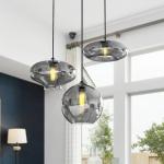 Modern Smoky Gray Glass Pendant Light Fixture