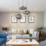Modern Smoky Gray Glass Pendant Light Fixture