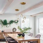 Gold Crystal 3-Light Cluster Pendant Chandelier