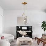 Gold Crystal 3-Light Cluster Pendant Chandelier