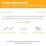 6.6FT White H Track Lighting Kit with Accessories