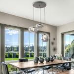 Modern Smoky Gray Glass Pendant Light Fixture