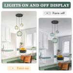 Vintage Green Glass Chandelier Pendant Light Fixture