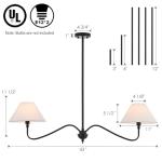 VANZARLA Modern 2-Light Linear Chandelier