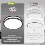 2 Pack Dimmable Black Ceiling Light Fixtures