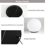 Black 5-Light Globe Glass Chandelier with Milk White
