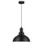 Farmhouse Pendant Light with Matte Black Shade