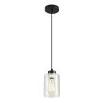 Modern Black Farmhouse Pendant Light with Glass Shade
