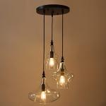 Stylish Glass Pendant Chandelier with 3 Lights