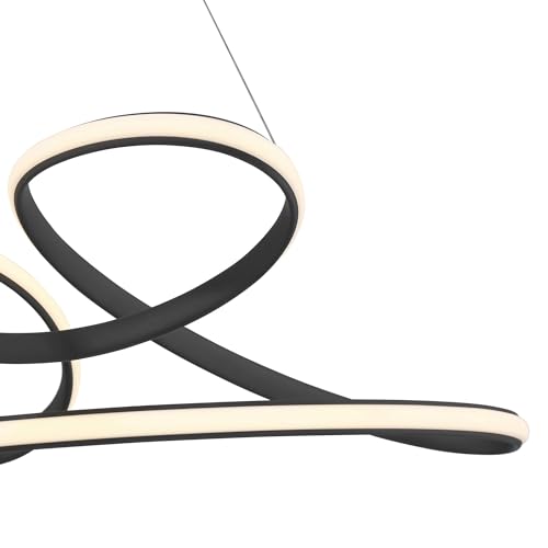 Helix Black Multi-Ring LED Ceiling Pendant Light