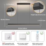 LannlKer 39in Dimmable LED Linear Pendant Light