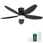 42" Black Ceiling Fan with Remote and Light