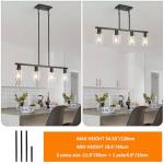 Black 4-Light Kitchen Island Bar Chandelier