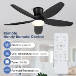 42" Black Ceiling Fan with Remote and Light