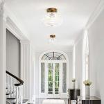 Gold Globe Semi Flush Mount Ceiling Light Fixture