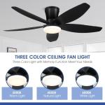 42" Black Ceiling Fan with Remote and Light