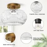 Gold Globe Semi Flush Mount Ceiling Light Fixture