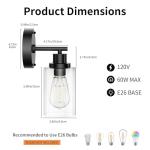 Modern Black LED Wall Sconce with Glass Shade