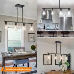 Black 4-Light Kitchen Island Bar Chandelier