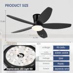 42" Black Ceiling Fan with Remote and Light
