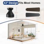 42 Inch Ceiling Fan with Light & Remote