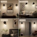 Modern Black LED Wall Sconce with Glass Shade