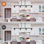 Black 4-Light Kitchen Island Bar Chandelier