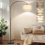 Dimmable Arc Floor Lamp with Adjustable Shade