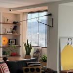 Black Adjustable Swing Arm Wall Sconce Light