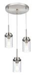Modern 3-Light Brushed Nickel Hanging Chandelier