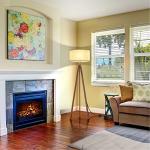 LEPOWER Mid Century Wood Tripod Floor Lamp