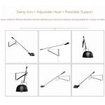 Black Adjustable Swing Arm Wall Sconce Light