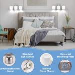 Brushed Nickel 3-Light Bathroom Vanity Sconces