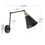 Black and Brass Industrial Adjustable Wall Sconce