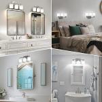 Brushed Nickel 3-Light Bathroom Vanity Sconces