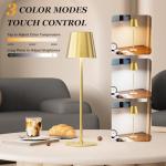 Rechargeable Gold Cordless Table Lamp - 2 Pack