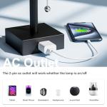 Set of 2 Bedside Table Lamps with Charging Port