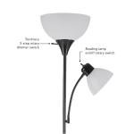 Globe Electric 72" Matte Black Torchiere Floor Lamp